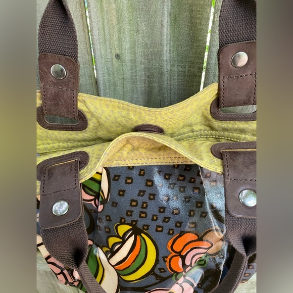 Vintage Fossil Floral Key-per Coated Canvas Shoulder Bag - Picture 5 of 7